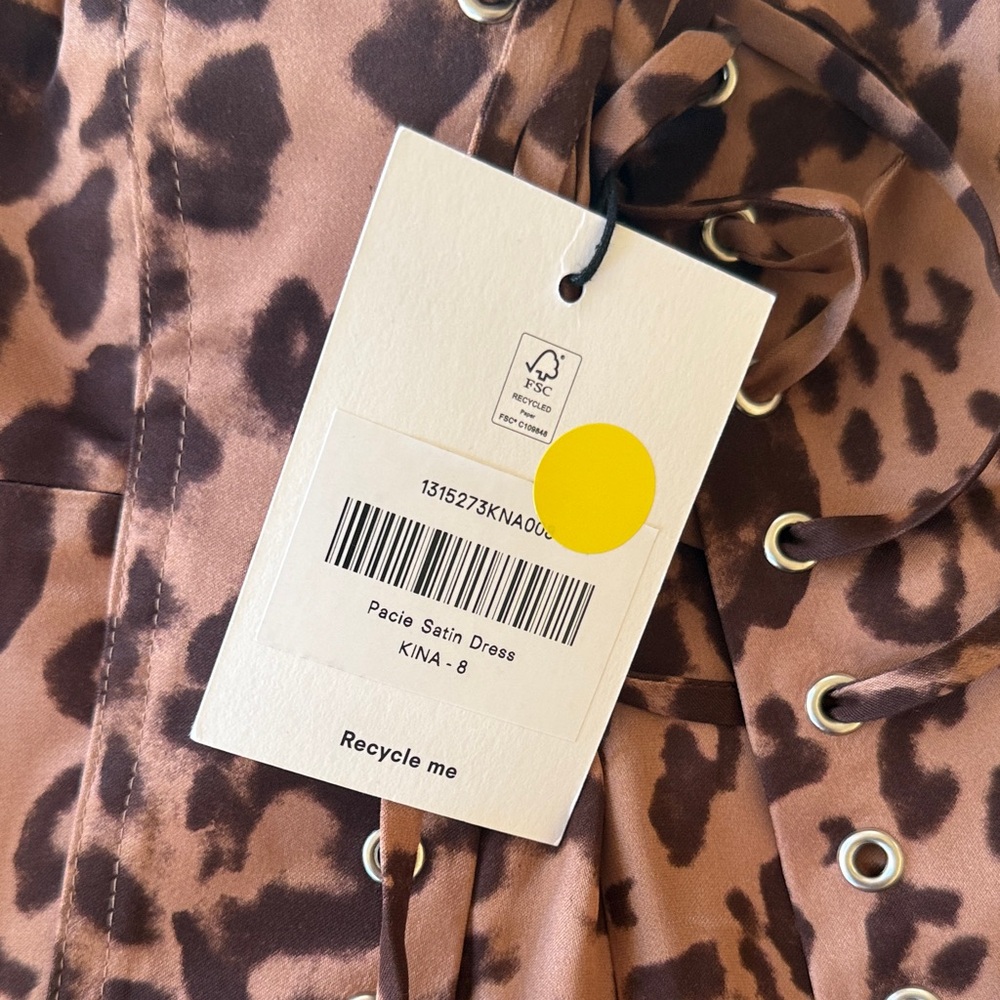 Reformation Pacie Satin Dress- Leopard print - Picture 6 of 7